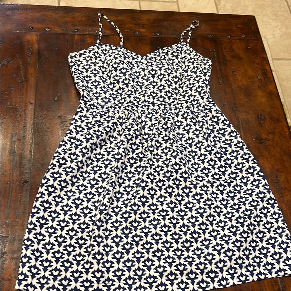 J. Crew Black and White Spaghetti Strap Sundress